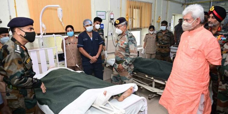 Lt Governor visits ITBP personnel injured in tragic road accident near Chandanwari