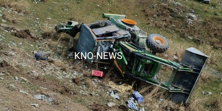 Conductor dead, driver among 2 injured after JCB skids off road in Ganderbal