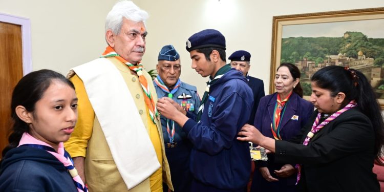 Lt Governor interacts with Officers & Volunteers of J&K Bharat Scouts & Guides