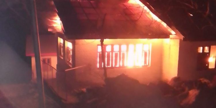 School building damaged in fire in Bandipora village