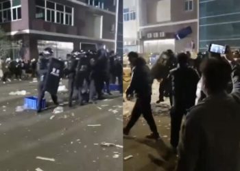 Workers making test kits clash with police at factory in China