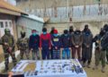 Huge cache of arms & ammo recovered in Kulgam, 6 arrested