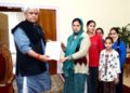 LG hands over job appointment letter to wife of Kashmiri Pandit killed by militants