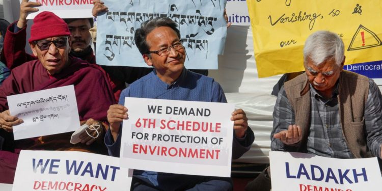 Ladakh groups protest in Delhi, demand statehood, sixth schedule status