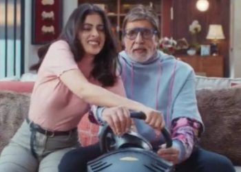 Navya teams up with grandpa Big B for a banking commercial