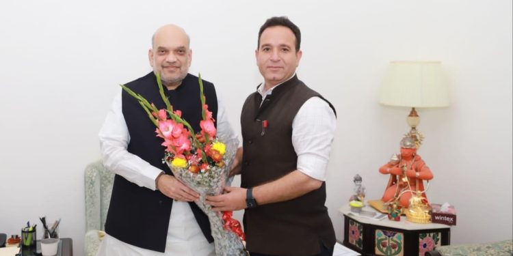 BJP J&K Gen Sec Sunil Sharma meets Home Minister Shah in Delhi