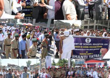 Pr. Secy Education flags off Shanti Yatra from Anantnag