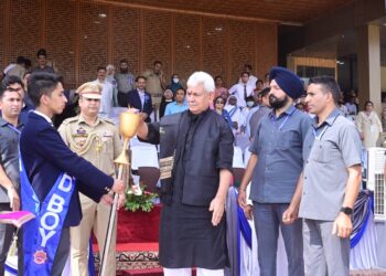 LG Sinha inaugurates annual Sports Meet of Burn Hall School at Bakshi Stadium