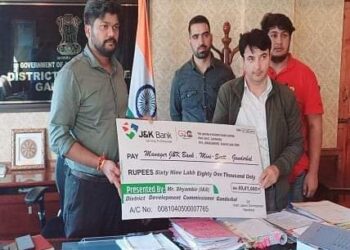 ALC presents Rs 69.81 lakh cheque to DDC Gbl for disbursement among registered construction workers
