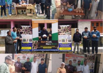 Under Meri Maati Mera Desh,Amrit Kalash Yatra held across Bandipora