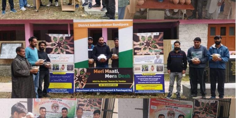 Under Meri Maati Mera Desh,Amrit Kalash Yatra held across Bandipora