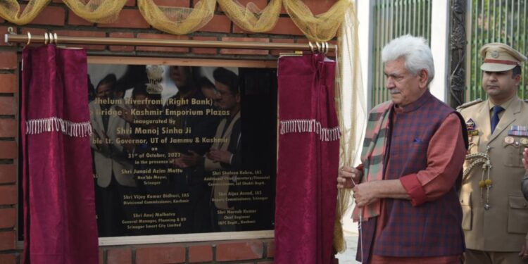 Lt Governor inaugurates Jhelum Riverfront (Right Bank) Zero Bridge to General Post Office