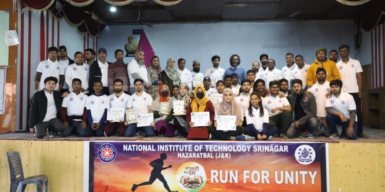 Director NIT Srinagar flags off ‘Run for Unity’ to mark National Unity Day