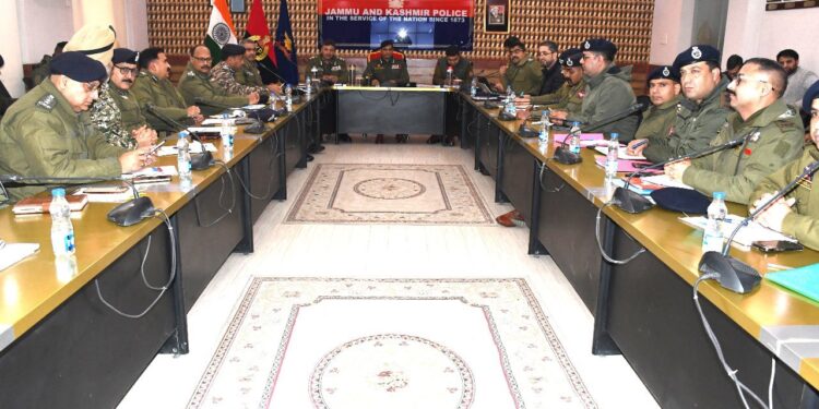 ADGP Law & Order Chairs Joint Security Review Meeting At PCR Kashmir
