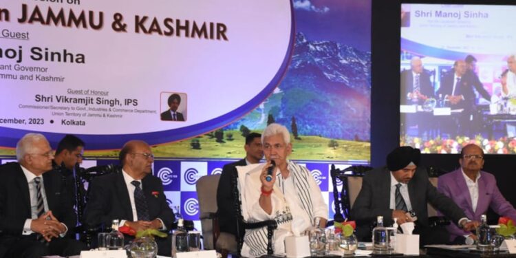 Lt Governor addresses Calcutta Chamber of Commerce’s Special Session on ‘Scope of Industry in Jammu Kashmir’ at Kolkata