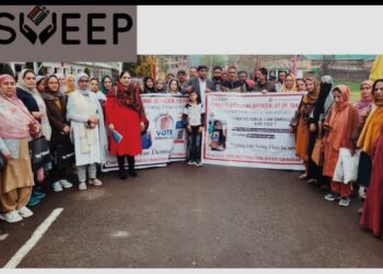 Awareness Rally “Run for Democracy,” under ongoing SVEEP campaign held in Srinagar