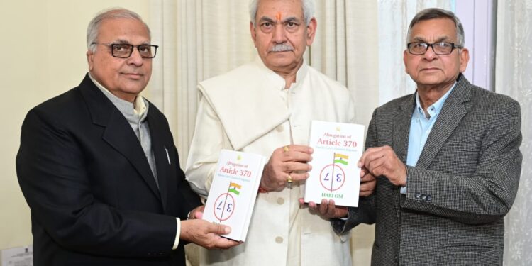 Lt Governor releases Prof Hari Om’s book on ‘Abrogation of Article 370’