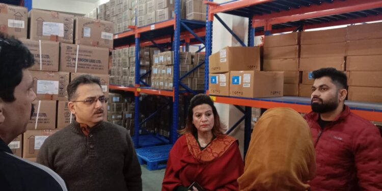 Managing Director JKMSCL inspects Drug Warehouse Nagrota; Asks for inventory management