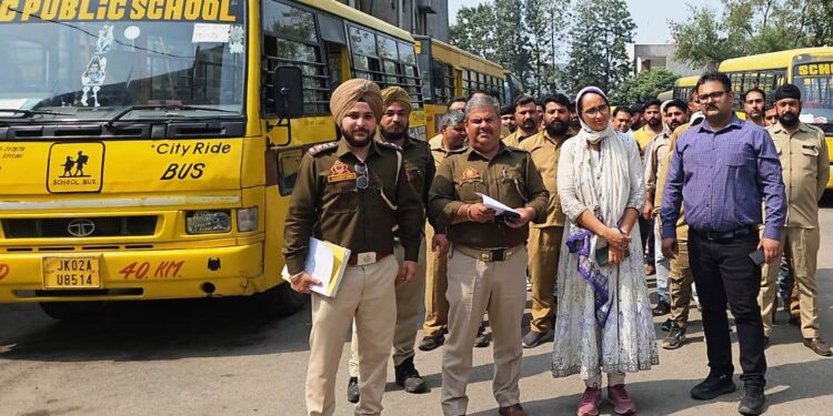 RTO Jammu conducts safety audit of  school buses