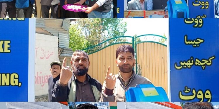 Lok Sabha Elections 2024 Signature Campaign for voter awareness held at Sumbal under SVEEP