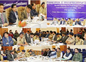 Lok Sabha Elections 2024 General/ Police/ Expenditure Observers for 02-Srinagar PC hold joint meeting with Officers at SKICC Review Election preparedness in all 18 Assembly Segments of the PC