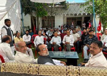 Abdul Gani Teli Chairman OBC Cell JKNC, addressed series of election campaign meetings at Bathindi Nowabad and Vikram Chowk.