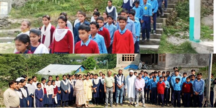 Awareness rally under Nasha Mukt Bharat Abhiyan held at GHSS Dradhu