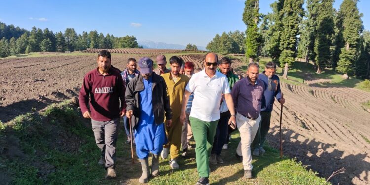 Director Agriculture visits Potato SMFs of Kalnag & Rampora and Floriculture Farm Sirhama Anantnag Plant protection, production of good quality seed, post harvest management are Key focus areas: Chowdhury Iqbal