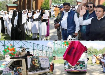 Lok Sabha Elections-2024 RO Srinagar PC flags-off mega Voter Awareness Rally under SVEEP from Polo Ground