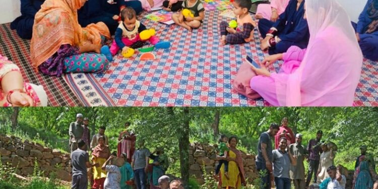 Land Subsidence sufferers provided support with MGNREGA Job Days; ICDS opens AWC at Rehabilitation Camp