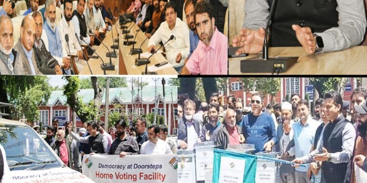 Lok Sabha Elections-2024 DEO Srinagar flags-off Polling Teams for ‘Vote from Home’ facilitation of senior citizens .(