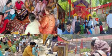 100s of devotees throng Mata Kheer Bhawani Temple at Tikker Kupwara