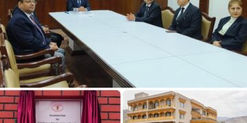 Justice Tashi Rabstan lays foundation stone for multipurpose utility in DCC, Leh