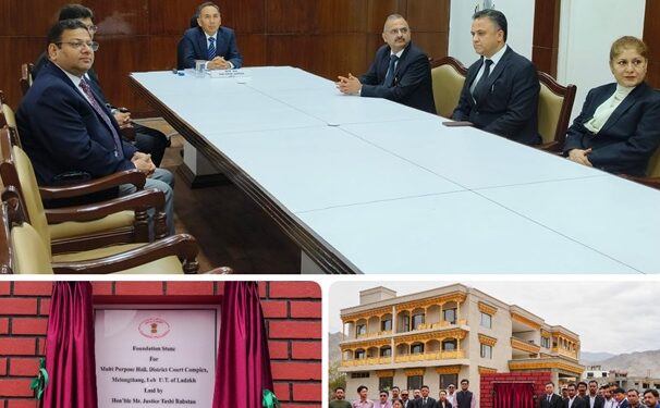 Justice Tashi Rabstan lays foundation stone for multipurpose utility in DCC, Leh