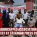 J&K handicapped association protests in Srinagar