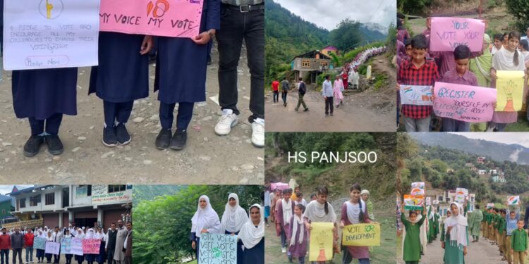 Assembly Elections- 2024 SVEEP Walkathon held across schools in Doda district