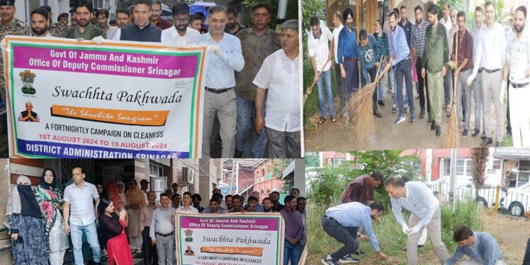 District Administration Srinagar Launches Cleanliness Drive at DC Office Complex Under Swachhta Pakhwada 2024