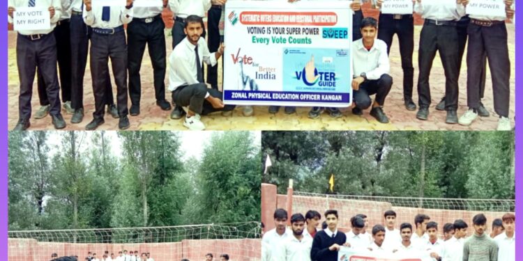 Assembly Elections-2024 SVEEP: YSS Ganderbal hosts Volleyball Competitions to promote Voter Awareness