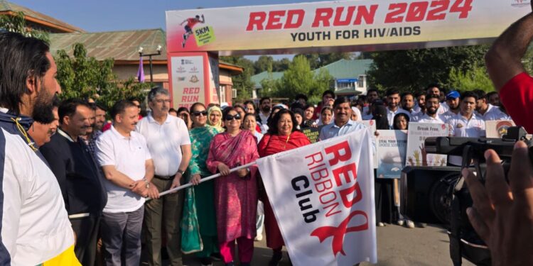 JKACS, KU organize 5 km Run, 2 km Walk at Kashmir University for HIV/AIDS awareness