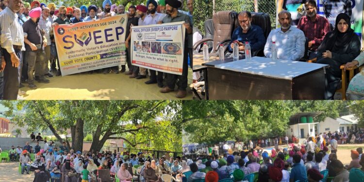Assembly Elections- 2024 SVEEP Awareness Program conducted across 04 Assembly Constituencies in Pulwama