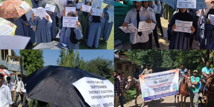 Assembly Elections-2024 Unique SVEEP Rallies held at Shopian for enhancing voter mobilisation