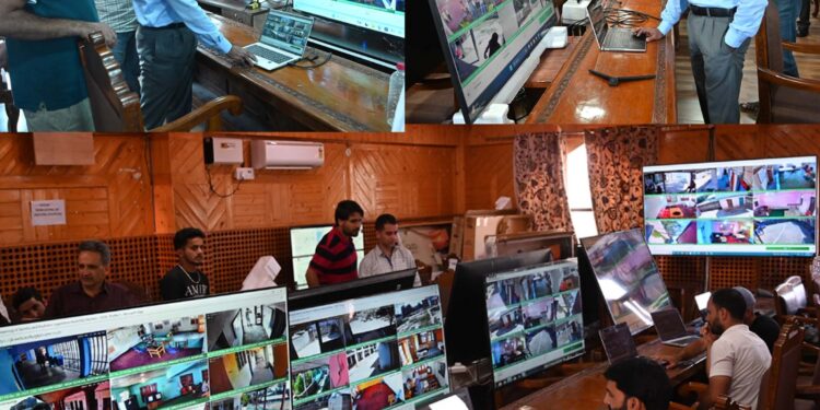 Assembly Elections-2024 10 LED Displays for Web Casting installed for monitoring polling across Shopian