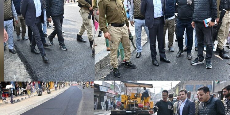 DC Kulgam inspects Macadamization Work at Main Market, Emphasizes Quality Assurance
