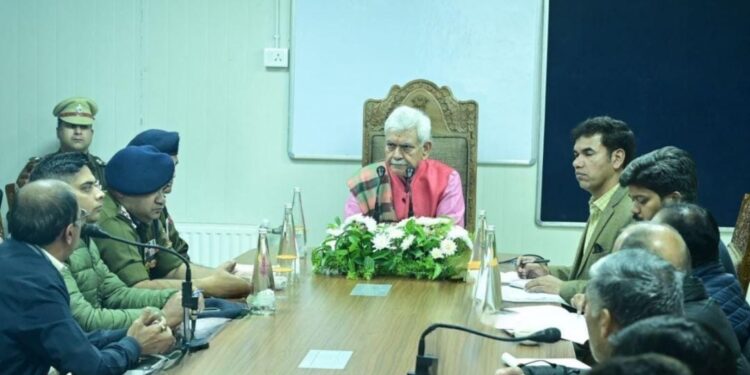 Lt Governor visits Gagangir to review security measures and interact with officers & workers of Project Implementing Agency