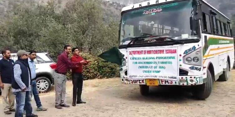 Group of Ramban farmers leave for exposure tour to Bhaderwah