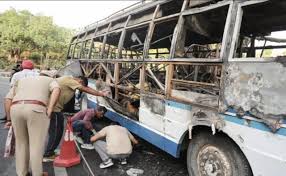 Bus carrying Vaishno Devi pilgrims catches fire on Katra-Jammu road; passengers escape safely