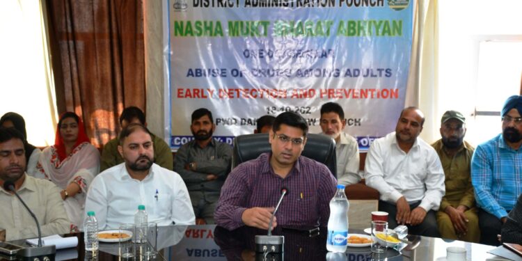 DDC Rajouri reviews progress of work on NH, Nowshera Tunnel Project