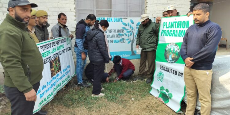 District forest department in Collaboration with Jawahar Navodaya Vidyalaya Kulgam organised plantation drive