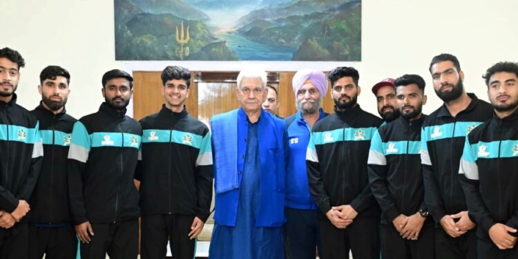 Lieutenant Governor meets J&K Senior Men’s Football Team for Santosh Trophy at Raj Bhawan