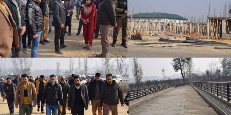 DC Budgam inspects progress of work on new Chadoora Bus Adda